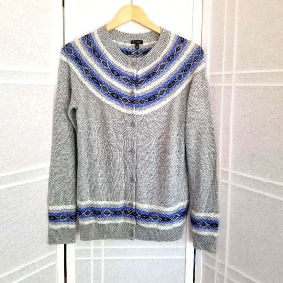 Talbots Fair Isle cardigan sweater wool - Picture 1 of 6